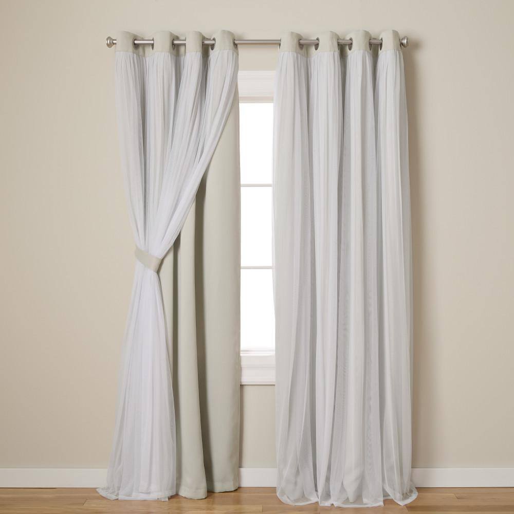 Talia Cloud Grey Solid Lined Room Darkening Grommet Top Curtain, 52 in. W x 108 in. L (Set of 2) price history on PriceWatchPro