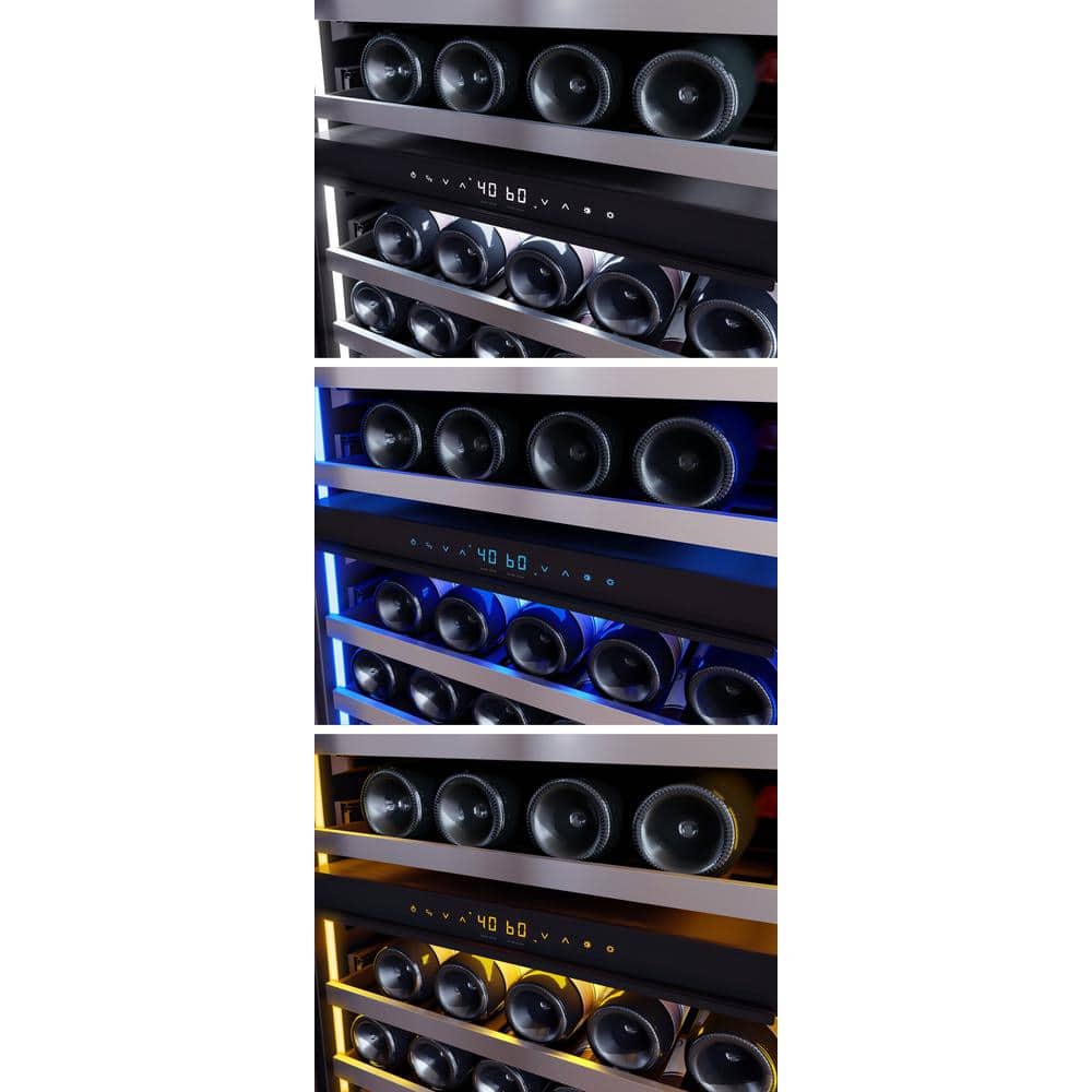 Zephyr 24" Stainless Steel Dual Zone Wine Cooler with LED Lighting