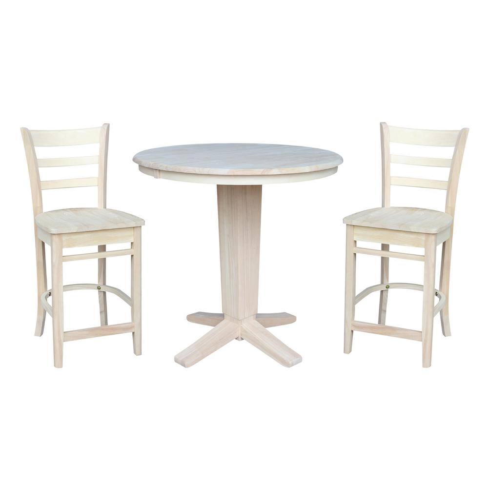 International Concepts Aria 3pc 36 in. x 48 in Oval Solid Wood Dining