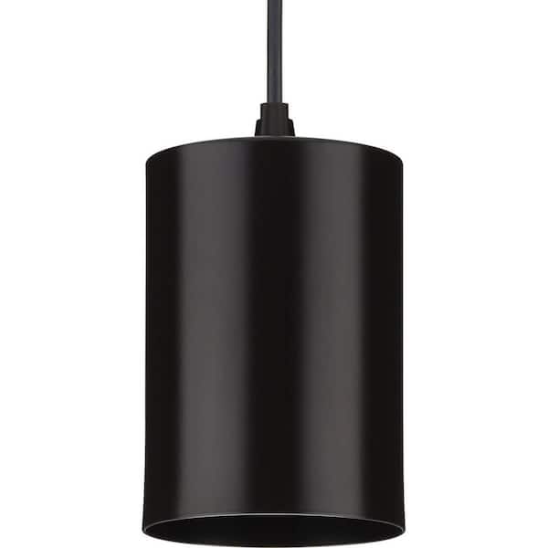 Cylinder Collection 5 in. 1-Light Antique Bronze LED Modern Outdoor Pendant Hanging Light