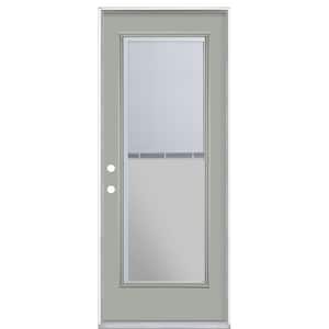 32 in. x 80 in. Mini Blind Right-Hand Inswing Painted Steel Prehung Front Exterior Door No Brickmold