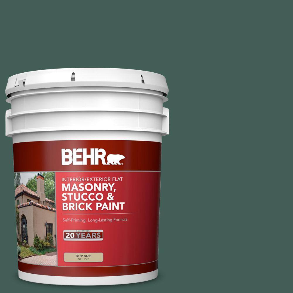 5 gal. #M440-7 Rainforest Flat Interior/Exterior Masonry, Stucco and Brick 