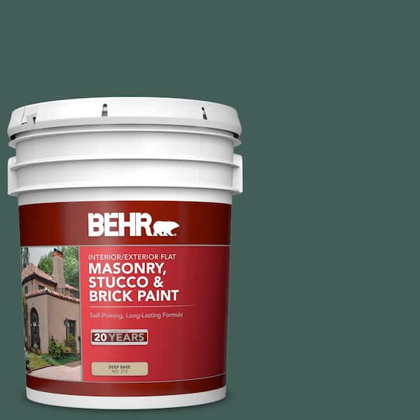 BEHR 5 gal. #M440-7 Rainforest Flat Interior/Exterior Masonry, Stucco and Brick Paint