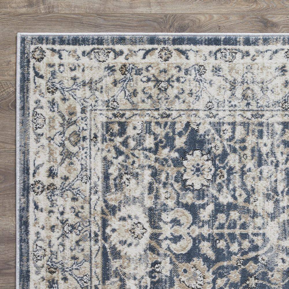 Elysian Blue 9' x 12' Rectangular Easy-Care Synthetic Area Rug