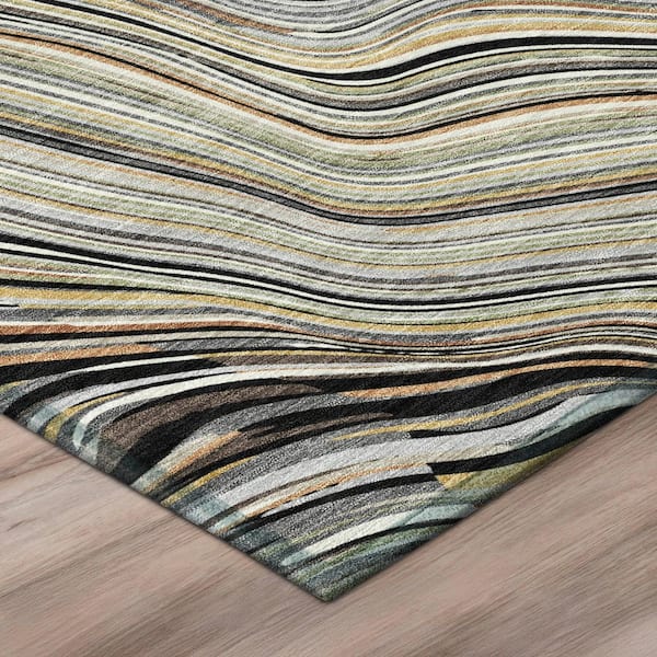Chantille Machine Washable Indoor/Outdoor Abstract ACN2983 Gray 10 ft. x 14 ft. Area Rug