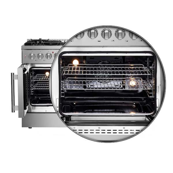 Forno Galiano 48 in. Freestanding French Door Double Oven Dual