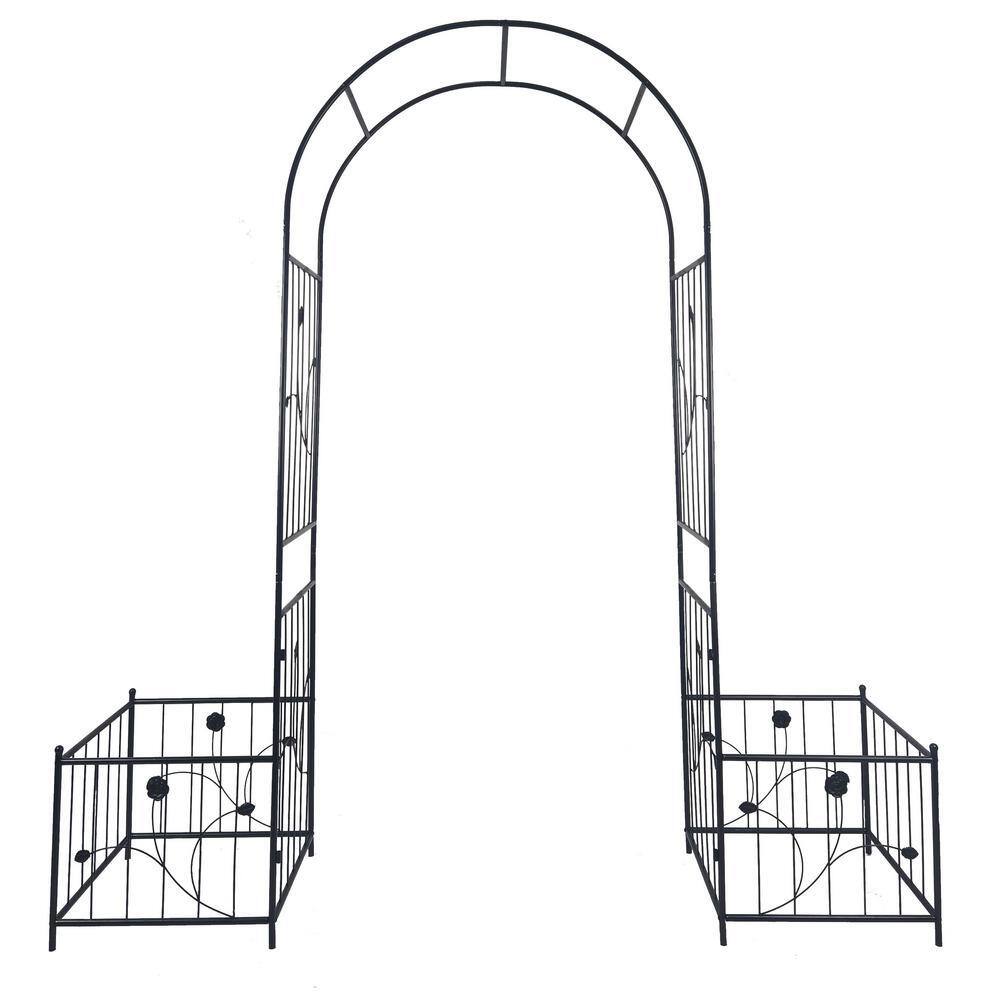 ToolCat 79.5 in. W x 86.6 in. H Metal Garden Arch Outdoor Trellis with ...