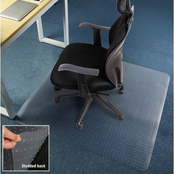 Direct Wicker Premium Clear Rectangle 47 in. x 29 in. PVC Carpet Heavy Duty Office Chair Mat