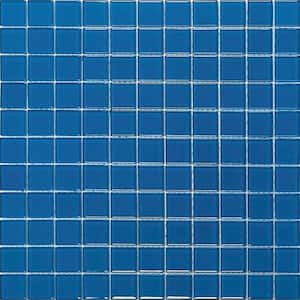 Sky Blue 11.8 in. x 11.8 in. 1 in. x 1 in. Polished Glass Mosaic Tile (9.67 sq. ft./Case)