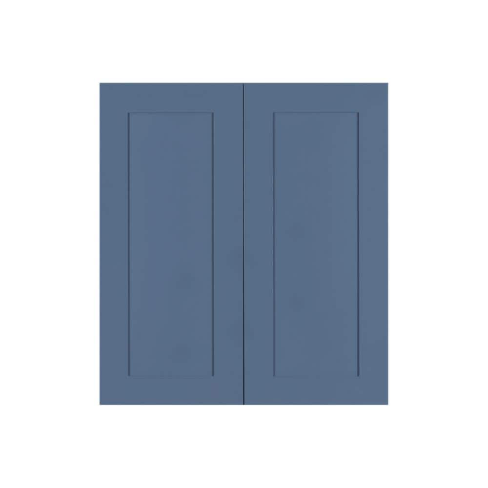 LIFEART CABINETRY Lancaster Blue Plywood Shaker Stock Assembled Wall ...