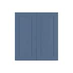 LIFEART CABINETRY Lancaster Blue Plywood Shaker Stock Assembled Wall ...