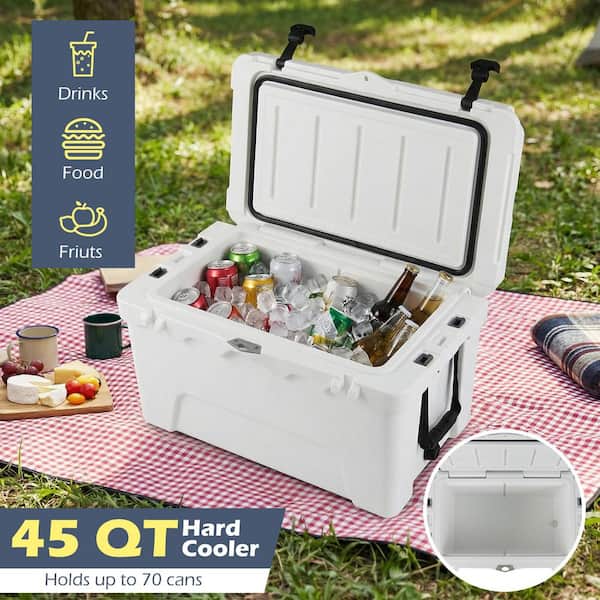 Liviza 45 qt. Portable Hard Cooler Insulated Ice Chest TDS12847WH