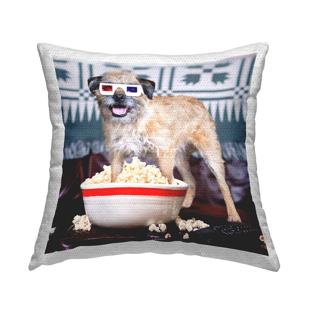 Funny Dog 3D Glasses Multi-Color Square Outdoor Throw Pillow price history on PriceWatchPro