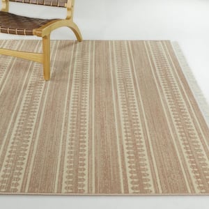 Sandra Pale Pink 7 ft. 10 in. x 10 ft. Striped Area Rug