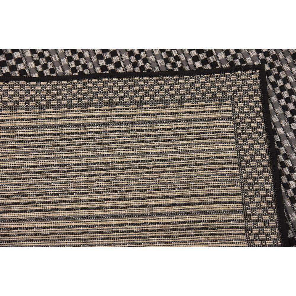 Gray Stripe Synthetic Square Outdoor Rug, 6' x 6'