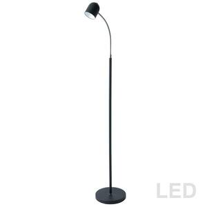 53 in. 1-Lights Black LED Floor Lamp