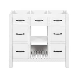 36 in. W x 18 in. D x 33 in. H Bath Vanity Cabinet without Top in White with 2-Drawers and 2-Door Storage Cabinet