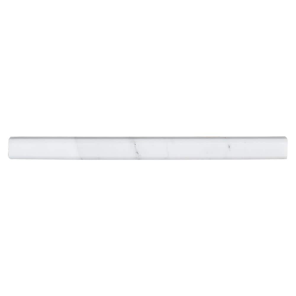 Italian White Carrara .75 in. x 12 in. Honed Marble Wall Pencil Tile (1 Linear Foot) price history on PriceWatchPro