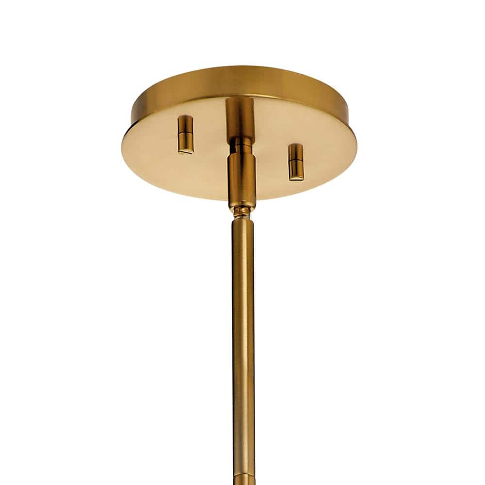Fox Gold Mid-Century Modern 6-Light Chandelier with Satin Etched Glass