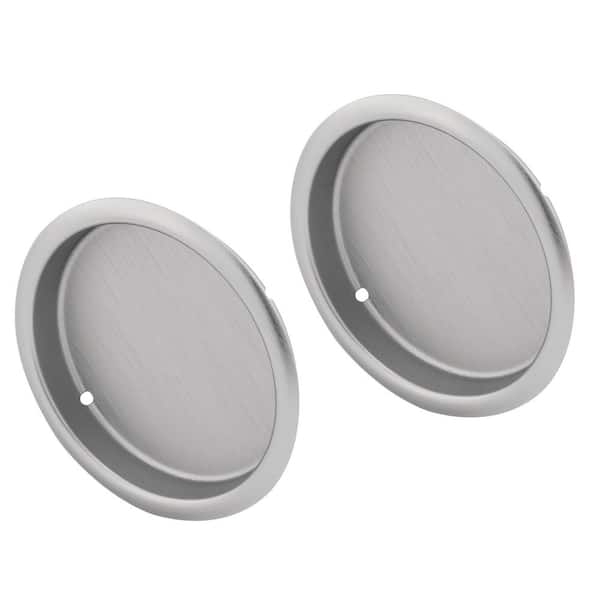 2-1/8 in., Stamped Steel with Satin Nickel Finish, Finger Pull (2 Pack)