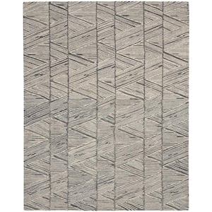 Vail Grey/White 8 ft. x 10 ft. Contemporary Area Rug