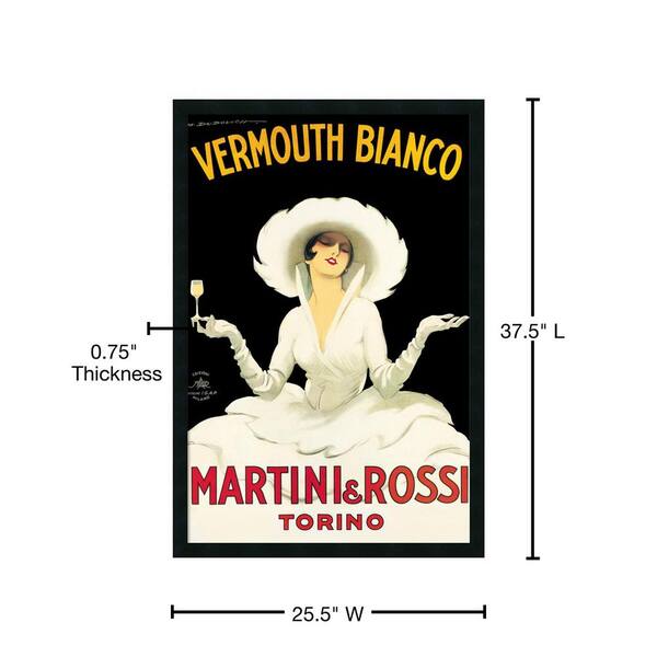 Amanti Art - 26 in. x 38 in. Outer Size Martini and Rossi by Marcello Dudovich Framed Art Print