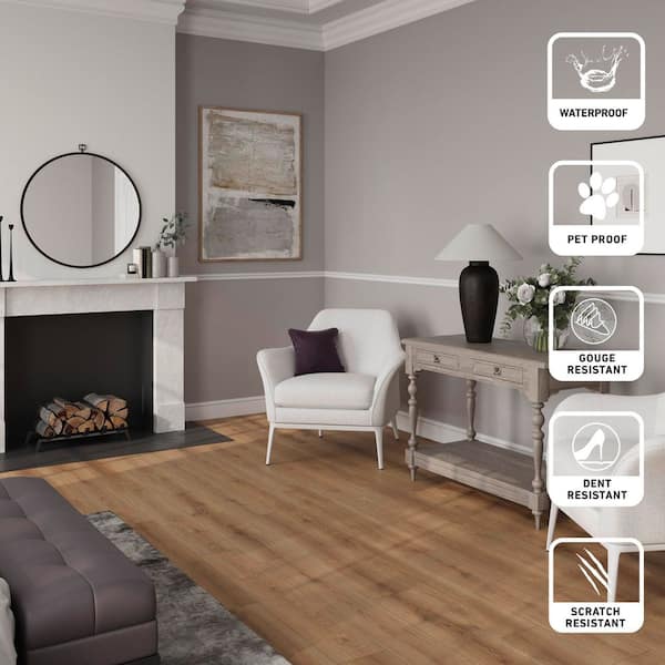 Nature's Craft Longmeadow Oak 12mm x 7.48 in. W Waterproof Laminate Flooring (21.06 sq. ft. / case)
