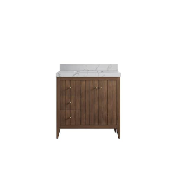 Willow Collections Atlanta Teak 36 in. W x 22 in. D x 36 in. H Right ...