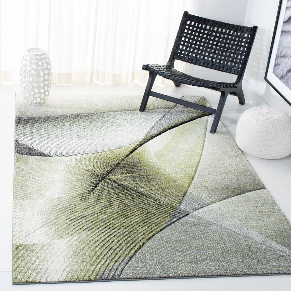 Hollywood 5 ft. x 8 ft. Gray/Green Geometric Area Rug price history on PriceWatchPro