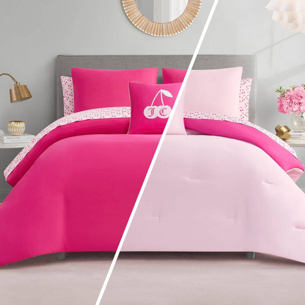 Cherry Reversible 8-Piece Pink Solid Color Polyester King Bed in a Bag price history on PriceWatchPro