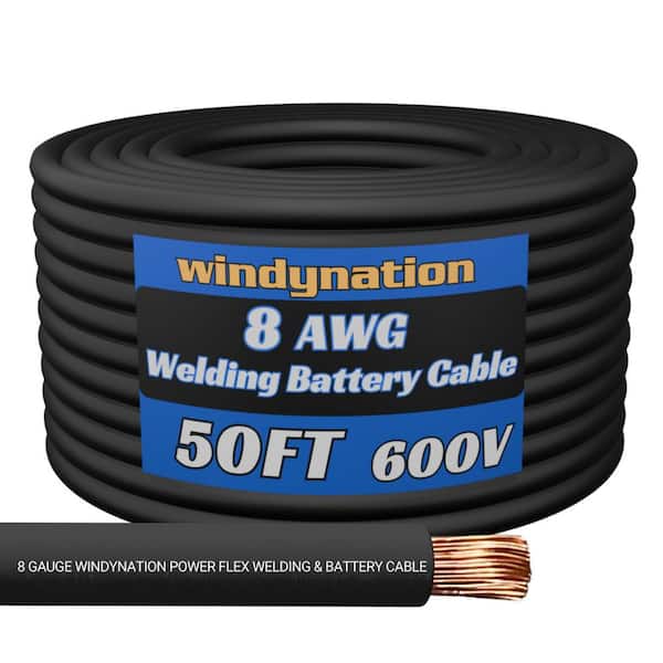 8-Gauge 50 ft. Black Welding Cable