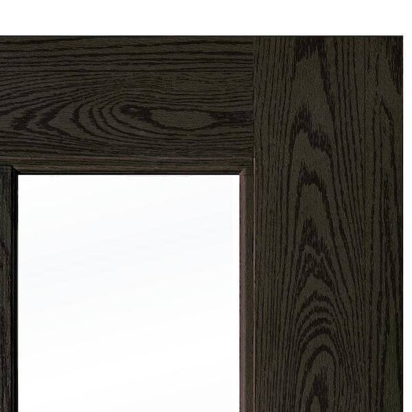 Faux Pivot 36x 79 in. 6-Lite RH ClearGlass BabyGrand Stain Fiberglass AssemblyRequired FrontDoorKit w/QuickAssembleJamb