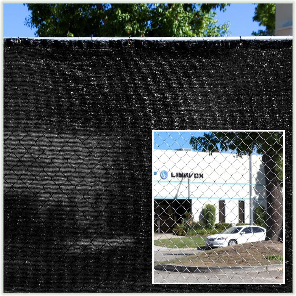 Black 5' x 10' High-Density Polyethylene Privacy Fence Screen