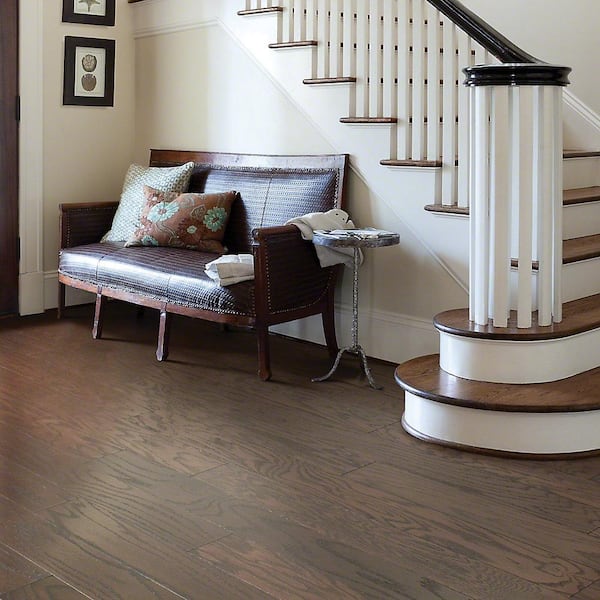 Shaw Bradford 5 Nutmeg Red Oak 3/8 In. T X 5 in. W Tongue and Groove Smooth Engineered Hardwood Flooring (23.66 sq.ft./case)