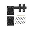 Everbilt 10 in. Matte Black Cast Iron Ring Turn Drop Bar Latch 60164