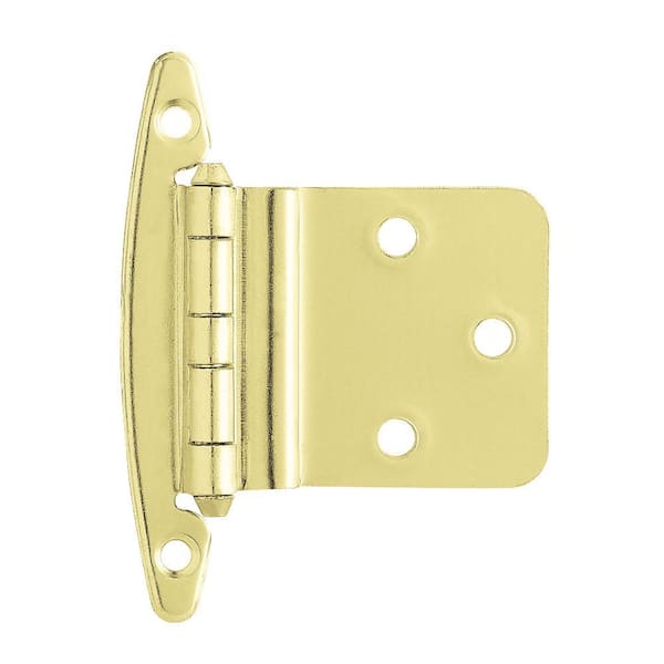 Liberty 3/8 in. Polished Brass Inset Hinge without Spring (1-Pair)