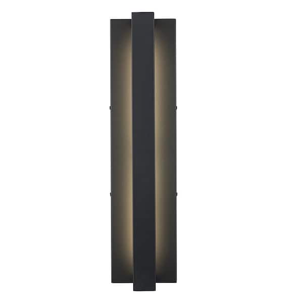 Home Decorators Collection Archer 24 in. Black Integrated LED Outdoor Wall Light Fixture