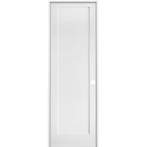 36 in. x 96 in. Shaker 1-Panel Primed Left-Hand Solid Hybrid Core MDF Wood Single Prehung Interior Door