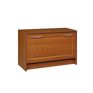 19.3 in. H x 29.3 in. W Brown Wood Shoe Storage Cabinet
