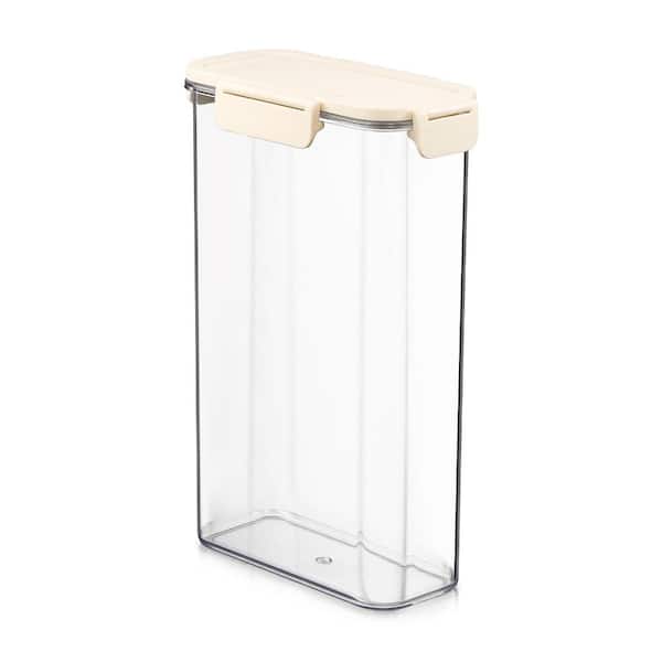 Stackable Plastic Food Storage Container with Lids (1 Pack), Clear Airtight Pantry Canister for Kitchen Organization