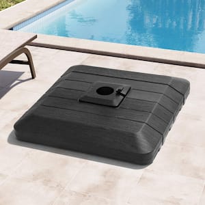 4-Piece 220 lbs. HDPE Square Shaped Patio Umbrella Base in Black