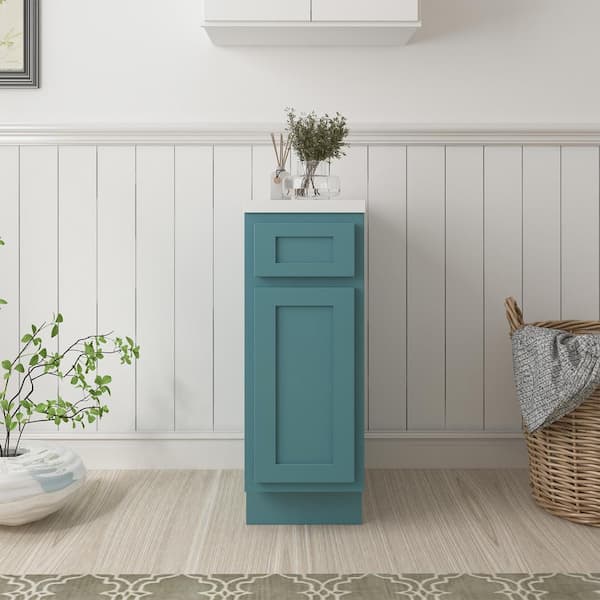 Vanity Art 12 in. W x 21 in. D x 32.5 in. H 1-Drawer Bath Vanity Cabinet without Top in Sea Green