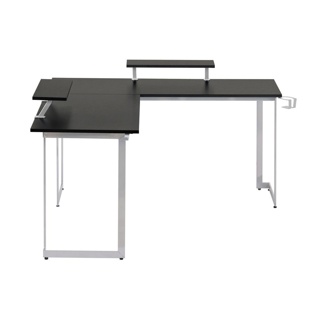 Techni Sport Warrior L-Shaped Gaming Desk with Cup Holders and Headphone Hook