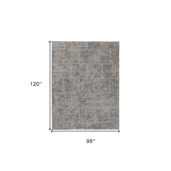 2 ft. x 8 ft. Gray, Ivory Abstract Area Rug