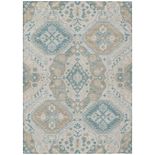 Chantille Machine Washable Indoor/Outdoor Abstract ACN3103 Linen 9 ft. x 12 ft. Area Rug