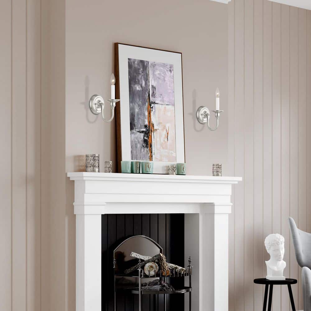 Elegant Brushed Nickel Single-Light Candelabra Sconce