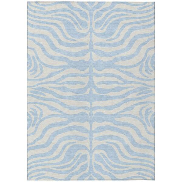 Chantille Machine Washable Indoor/Outdoor Abstract ACN1042 Sky 2 ft. 6 in. x 3 ft. 10 in. Area Rug