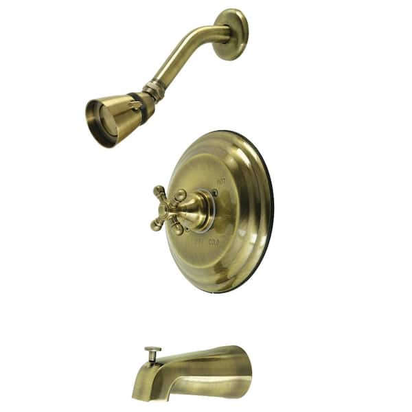 Kingston Brass Metropolitan Single Handle 1-Spray Tub and Shower Faucet 2 GPM with Pressure Balance in. Antique Brass