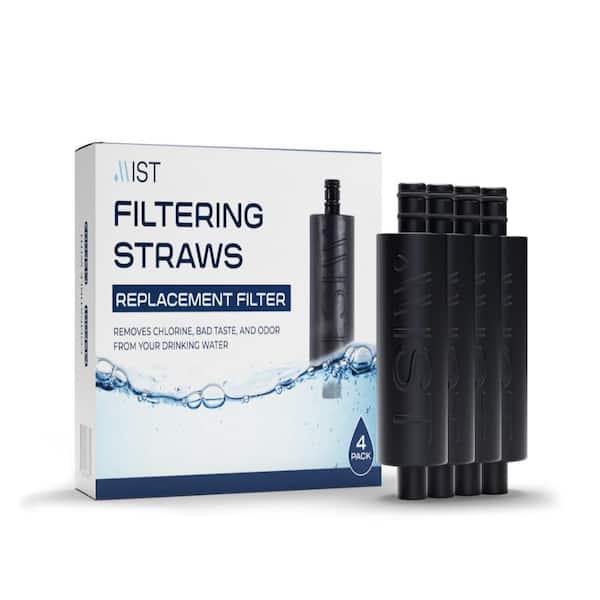 Mist Replacement Water Filter for Filtering Reusable Straws, Black 4-Pack