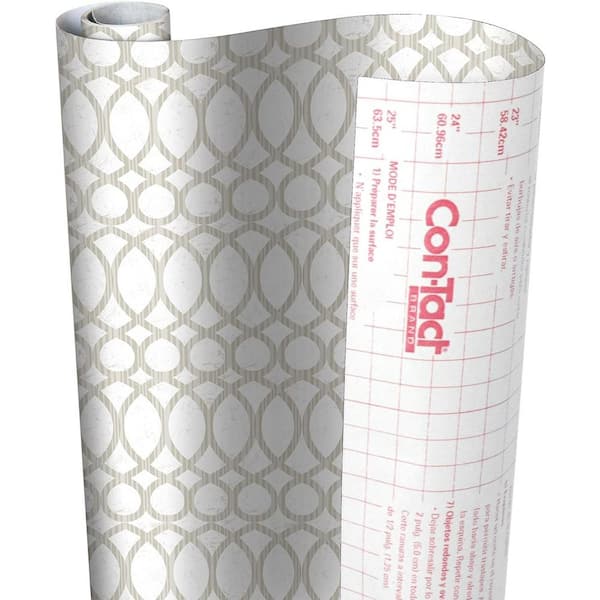Con-Tact Creative Covering 18 in. x 16 ft. Moderna Khaki Self-Adhesive Vinyl Drawer and Shelf Liner (6-Rolls)